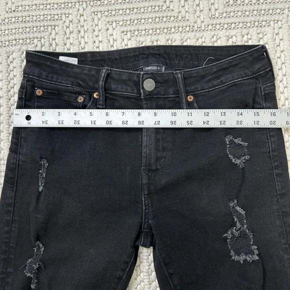 American Eagle Outfitters Black Ripped Skinny Jeans - Picture 4 of 11